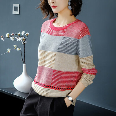 

Autumn Winter Women Knitted Round Neck Sweater Casual Soft Jumper Fashion Loose Female Elasticity Pullovers Sweater