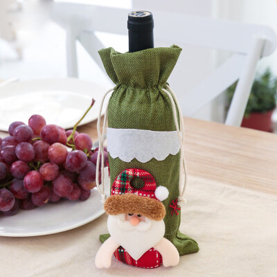 

Toponeto Christmas Wine Bag Machine Embroidered Wine Bottle Set Table Decoration Supplies