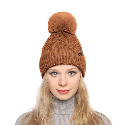 

Tailored Fashion Women Curling Letter Cap Hat Winter Warm Thickened Knitted Ball Cap