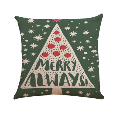 

Tailored Xmas Cotton Pillow Case Linen Cushion Cover Merry Christmas Home Decoration