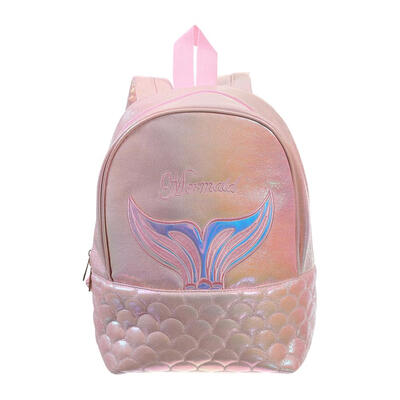 

Laser Travel Backpacks Women Fish Tail Print Leather Knapsack Big Rucksack