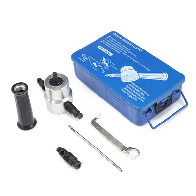 

Double Head Metal Sheet Nibbler Cutter Drill Tool with Iron Box
