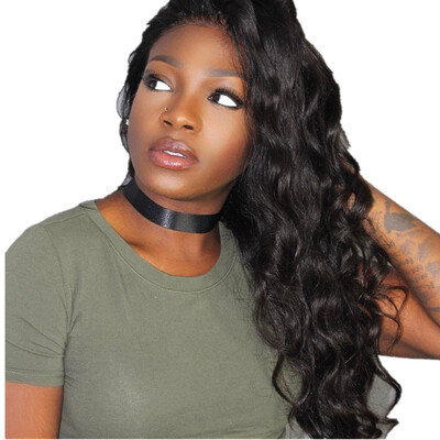 

BOWIN 13x6 Body Wave Lace Front Wigs Peruvian Virgin Human Hair Wig Pre plucked Hairline Natural Color