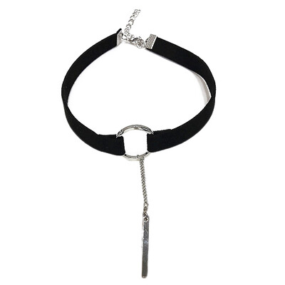 

New Hot Thai Princess All-match Metal Ring Pendant Necklace Long Suede Short Necklace Collar Female Korean Clavicle Chain