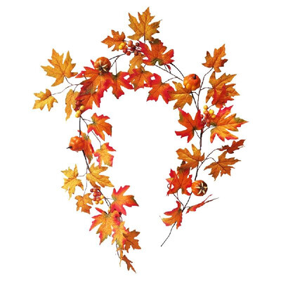 

Artificial Hanging Leaves Natural Artificial Plants Wall Door Realistic Fake Sunflower Pumpkin Autumn Fall Leaves for Christmas Pa