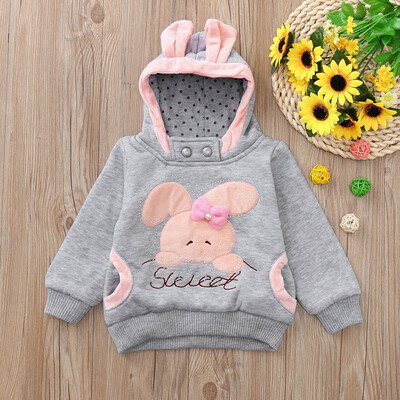 

Toddler Kids Baby Girls Boys Long Sleeve Cartoon Rabbit Hooded Sweatshirt Tops
