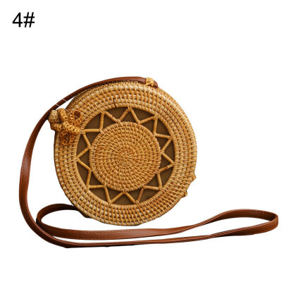 

Fashion Women Square Round Rattan Woven Case Summer Beach Crossbody Shoulder Bag