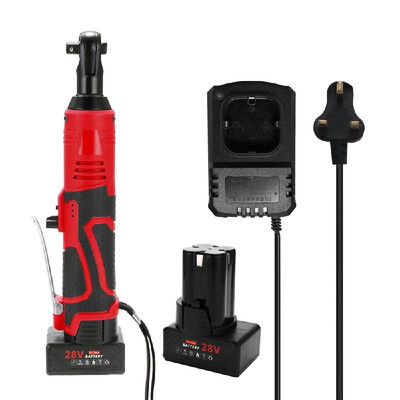 

28V Multifunctional Cordless Rechargeable Electric Wrench 38 Inch Right Angle Electric Ratchet Wrenches with LED Light