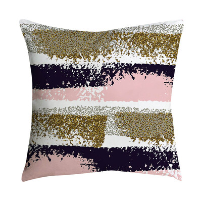 

〖Follure〗Pink small fresh printing square pillowcase home decoration car sofa 45X45cm