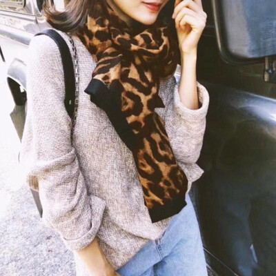 

Fashion Women Leopard Print Shawl Scarf Autumn Winter Wraparound Pashmina Muslim Hijab Snood