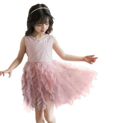 

Kids Baby Girl Flower Dress Lace Tutu Party Gown Bridesmaid Dresses Sundress