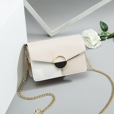 

New Coloured Chain Girls in Summer 2019 Korean Version Baitie Single Shoulder Slant Fashion Texture Square Bag