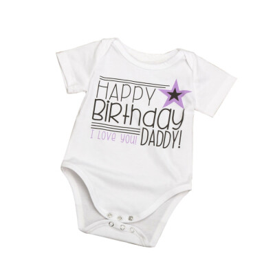 

Newborn Infant Baby Boys Girls Letter Romper Jumpsuit Kids Shirt Clothes Outfits