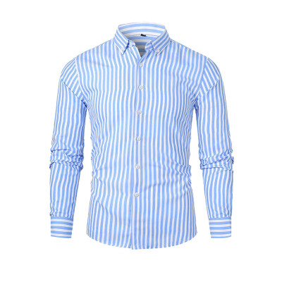 

Tailored Mens Autumn Winter Casual Slim Striped Long Sleeve Shirts Top Beach Blouse