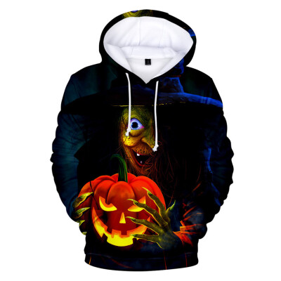 

Toponeto Mens Casual Scary Halloween Lover 3D Print Party Long Sleeve Hoodie Top Blouse