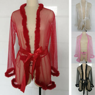 

Sexy Lingerie Women Silk Lace Robe Dress Nightdress Sleepwear Kimono Pyjama Set