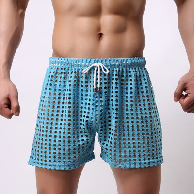 

Tailored Mens Sexy Underwear Shorts Mens Flat Corner Fishing Net Sexy Underwear