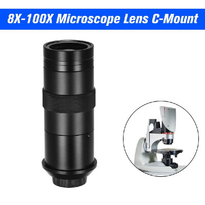 

CCD Industry Microscope Camera 8X-100X Microscope Lens C Mount Magnification Adjustable Eyepiece Magnifier Industrial Lens for LAB