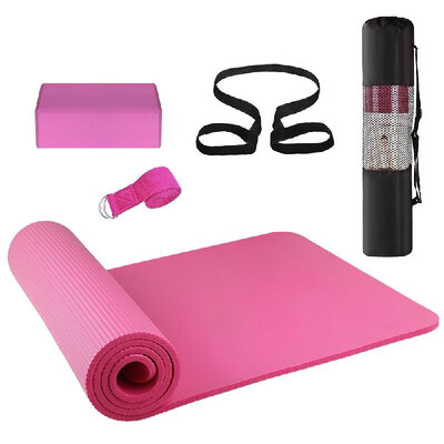 

3PCS Yoga Equipment Set Yoga Mat Yoga Blocks Stretching Strap Yoga Beginner Exercise Set with Mat Storage Pouch&Strap