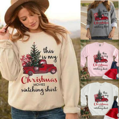 

Women Christmas Tree Printed Jumper Hoodies Sweatshirt Top T-Shirt Pullover