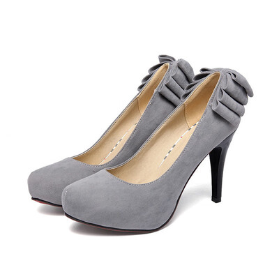 

IDIFU Womens Sexy Bowknot Round Toe Hidden Platform Pumps Stiletto High Heel Shoes