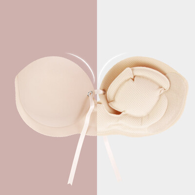 

Ou Zhifei chest stickers silicone nipples invisible no steel ring inflatable underwear small bra gathered on the support cup not wedding dress swimming bikini D cup