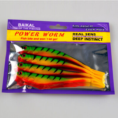 

Saidsome Fischköder Weichen Köder Bauch Brust Gabelschwanz Simulation Fische 4pc Tasche fishing bait fishing lure