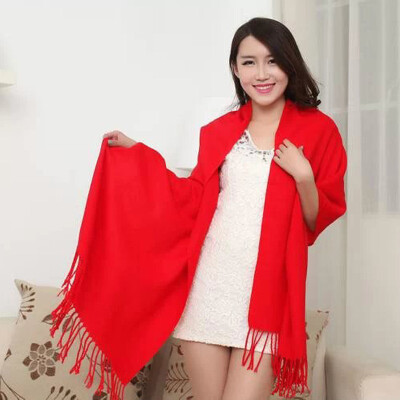 

Solid color imitation cashmere scarf solid color autumn&winter ladies shawl monochrome Korean gift scarf red scarf air conditioning