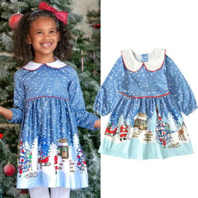 

Baby Girl Christmas Snowflake Tutu Dress Toddler Kids Wedding Party Skirt Outfit