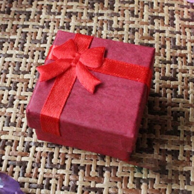 

24 P cs Ring Earring Jewelry Display Gift Box Bow knot Square Case
