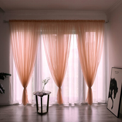 

Toponeto Leaves Sheer Curtain Tulle Window Treatment Voile Drape Valance 1 Panel Fabric