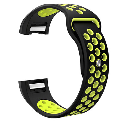 

〖Follure〗Fashion Double Color Sports Silicone Bracelet Strap Band For Fitbit Charge 2 BK
