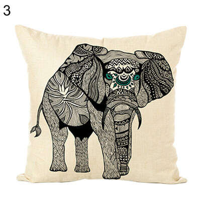 

45x45cm Cartoon Elephant Throw Pillow Case Cushion Cover Sofa Bed Car Home Decor