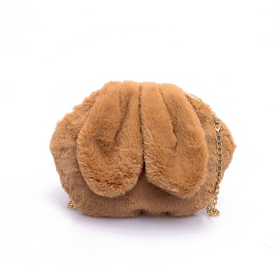 

Winter Plush Rabbit Ears Cute Women Messenger Bag Fur Fashion Cartoon Girls Chain Clip Shoulder Bag Velvet Womens Crossbody Bag