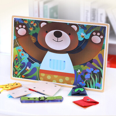 

Gotoamei Basic Skills Board Developmental Toys 6 Removable Pieces & Puzzle Board