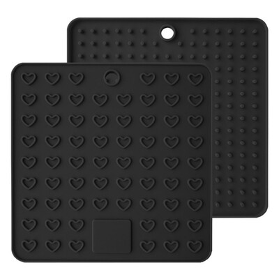 

2pc Square Heat Resistant Silicone Mat Dish Drying Mat Drink Cup Coasters Non-slip Pot Holder Table Placemat Kitchen Accessories