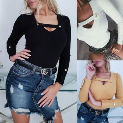 

Women Fashion Slim Blouse Knit Sweater Long Sleeve Blouse Tops Casual T-shirt