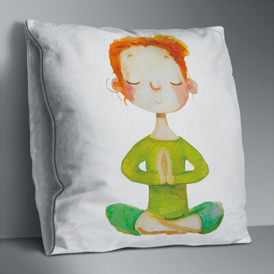 

1 Pc Creative Geometry Yoga Meditating Pattern Double-sided Polyester Pillowcase