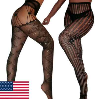 

Sexy Women Fishnet Socks Crystal Rhinestone Net Mesh Stockings Tights Pantyhose