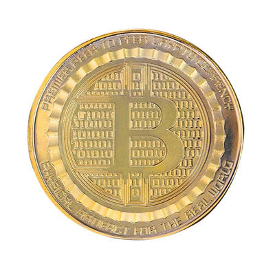 

Gold Plated Bitcoin Coin BTC Coin Art Collection Souvenir New Year Gift
