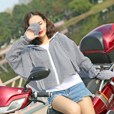 

Spring&Summer 2019 New Short Hat Sunscreen Clothes Womens Lattice Zipper Windbreak Dust-proof Skin Windshield Coats Wholesale