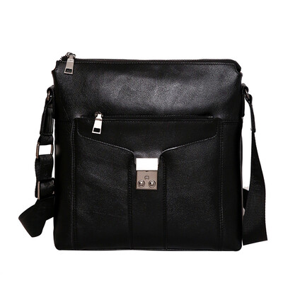 

Mens bag shoulder bag vertical section leather mens leather bag business leather briefcase casual Korean version of the Messenger bag