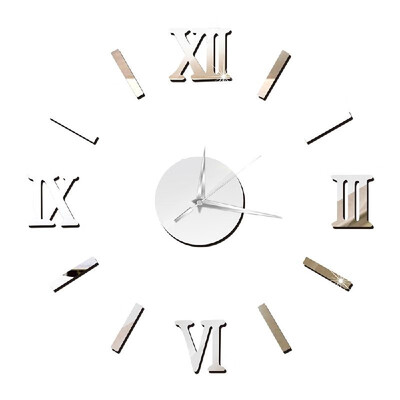 

DIY Wall Clock Frameless 3D Mirror Wall Clock Large Mute Wall Stickers for Living Room Home Decorations