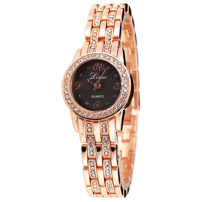 

Fashion Watches Women Digital Rhinestone Dial Ladies Quartz Wristwatch Rose Gold Alloy Strap Casual Clock Montre Femme