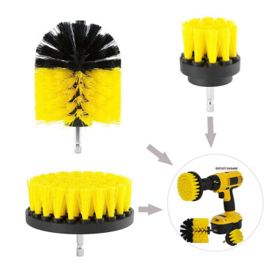 

〖Follure〗4Pcs Grout Power Scrubber Cleaning Brush Cleaner Combo Tool Kit Yellow