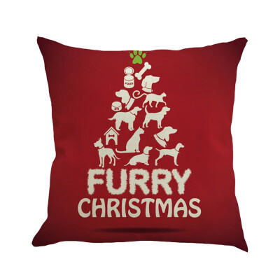 

Christmas Festival Cushion Cover Santa Snowman Printing Pillowcase Sofa Bed Home Decorative Pillow Cover Throw Cushion Cover