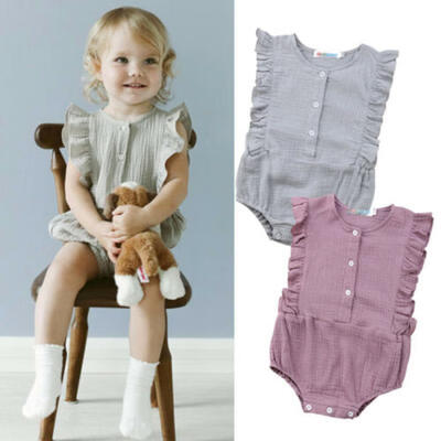

Rac Newborn Baby Girl Cotton Ruffle Sleeveless Romper Jumpsuit Outfit Clothes