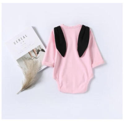 

Cute Baby Pink 3D Rabbit Romper Jumpsuit Cotton Clothes Outfits Pink