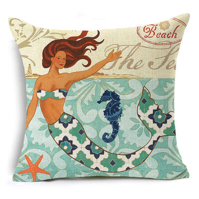 

Cute Ocean Animal Pillow Case Sofa Car Waist Throw Cushion Cover Home Decoration