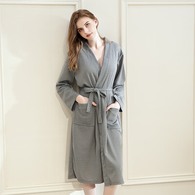 

Men Women Solid Robes Sleepwear Bath Spa Shower Bathrobe Loungewear Nightrobe